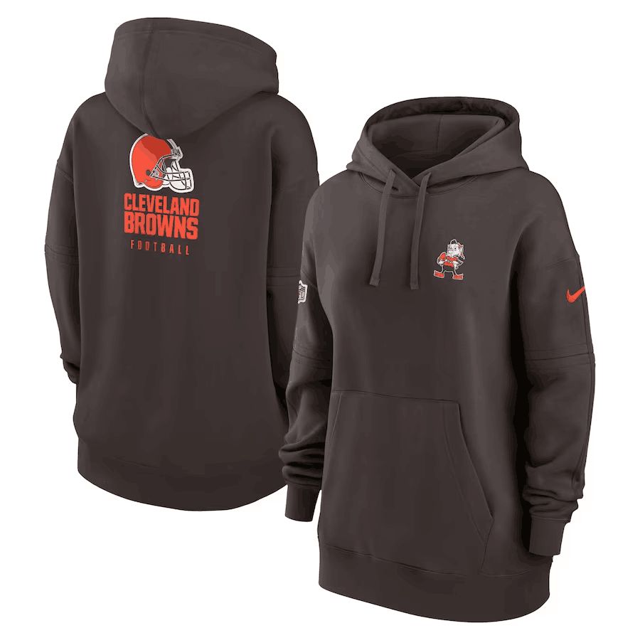 Women 2023 NFL Cleveland Browns brown Sweatshirt style 1->new orleans saints->NFL Jersey